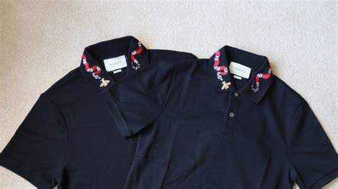 gucci cotton polo with snake embroidery replica|Gucci shirts real or real.